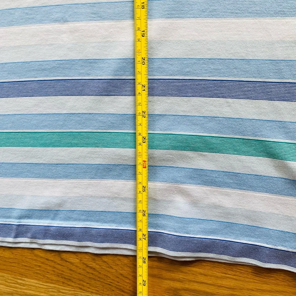 Nike Tiger Wood collection Striped Men Blue Polo Shirt size L Dry fit
